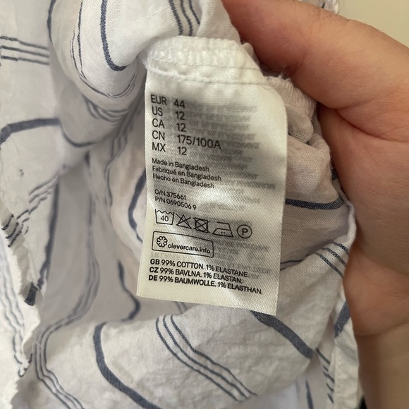 👽3/$30 SALE👽 H&M Striped Long Sleeve Blouse Size 12 - Picture 3 of 6